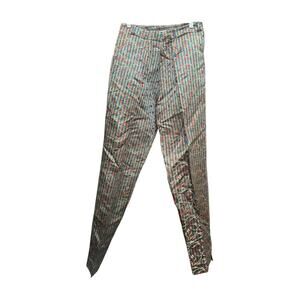 Silk Box Womens Pants 6 floral Oriental Asian Black Silk Zip